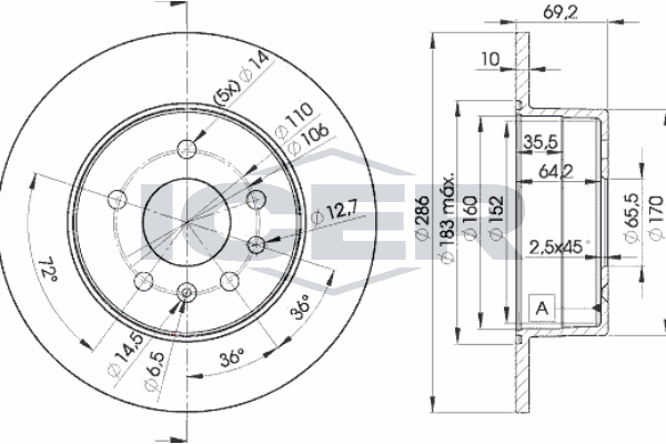 Fren Disk Ayna Arka Sağ ve Sol Saab 9-5 Combi (1999->2001)  SWAPP 43179