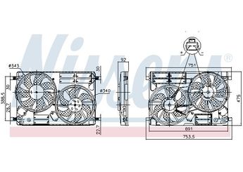 Radyatör Fan ve Motoru  NISSENS 850096  1842148 1918903 2094314 2402929 EJ738C607AE EJ738C607AF EJ738C607AG EJ738C607EA