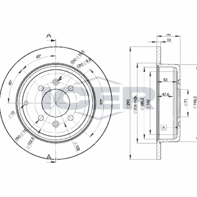 Fren Disk Ayna Arka Sağ ve Sol Peugeot 406 Coupe (S1/S2)(07.1997->)  WALBURG WBD1382