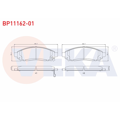 Fren Disk Balata Ön Nissan Navara Pickup (D40M)(05.2005->)  VEKA BP11162-01
