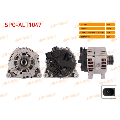Alternatör  Ford B-MAX (CB2)(2012->)  SPAGO ALT1047