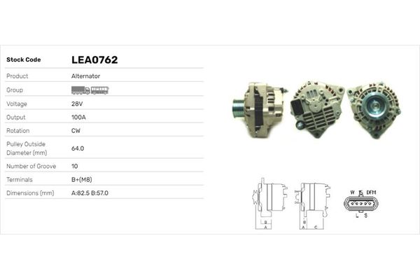 Alternatör  LUCAS ELEKTRIK LEA0762