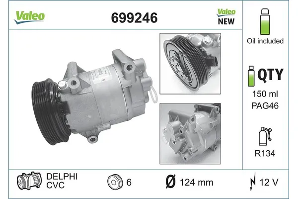 Klima Kompresörü  Nissan Almera (N16/E)(01.2000->)  VALEO 699246