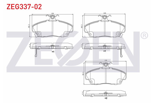 Fren Disk Balata Ön MG Rover Rover 25 (RF)(1999->)  ZEGEN ZEG337-02