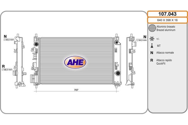 Su Radyatörü  Chevrolet Aveo HB (2011->)  VEKA 16-3576B