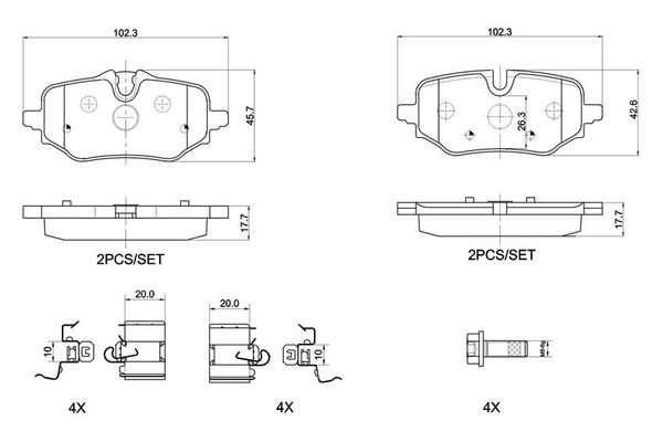 Fren Disk Balata Arka BMW X1 Serisi (U11)(2022->)  BREMBO P 06 122