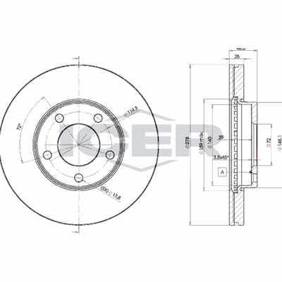 Fren Disk Ayna Ön Sağ ve Sol Mazda 3 Sedan (BK)(06.2003->)  MAHER 03724
