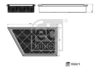 Hava Filtresi  FEBI BILSTEIN 193671  2562972 2 562 972 MB3G9601BA MB3G-9601-BA 2HJ129620 2HJ 129 620