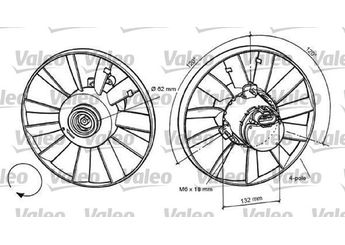 Radyatör Fan ve Motoru  VALEO 696057  3A0959455M