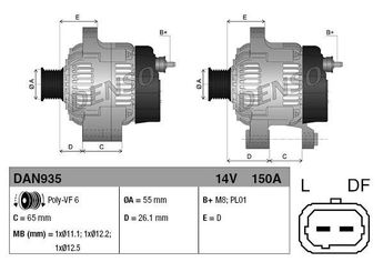 Alternatör  DENSO DAN935  50502479 60699935 60