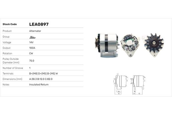 Alternatör  LUCAS ELEKTRIK LEA0897