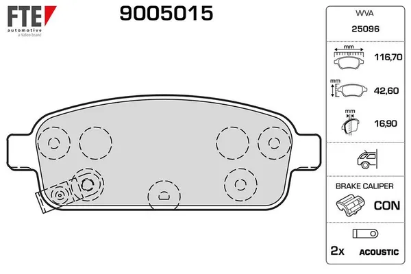 Fren Disk Balata Arka Chevrolet Trax (2013->)  FTE 9005015