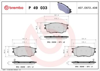 Fren Disk Balata Ön BREMBO P 49 033  GJYA3323ZC 5GA0B3010 G2YD3328ZH G2YD3323Z G2YD3323ZA GJYA3323ZA GJYA3323ZB GJYA3323ZD GJYA3328ZB GJYA3328ZC GJYA3328ZD GJYB3323ZB GJYB3323ZC GJYB3323ZD GJYB3328ZB GJYB3328ZC GJYB3328ZD GJYC3323Z GJYC3328Z9C G2YD3328Z GJYA3328ZA GJYA3329ZA GJYA3329ZB