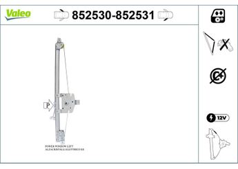 Cam Krikosu Ön Sol VALEO 852530  807216280R93867659 807216280R-93867659 6000617948 807210974R 80721-0974R 807216280R 80721-6280R 93867659