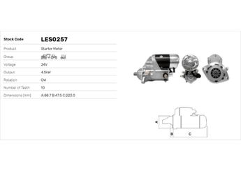 Marş Dinamosu  LUCAS ELEKTRIK LES0257  3863128 4280001830 428000-1830 6008634210 600-863-4210 3675758RX 3920644 3922474 3957592 6008634110 600-863-4110 6008634130 600-863-4130 6731812530 673-181-2530 6733816510 673-381-6510 6733826510 673-382-6510