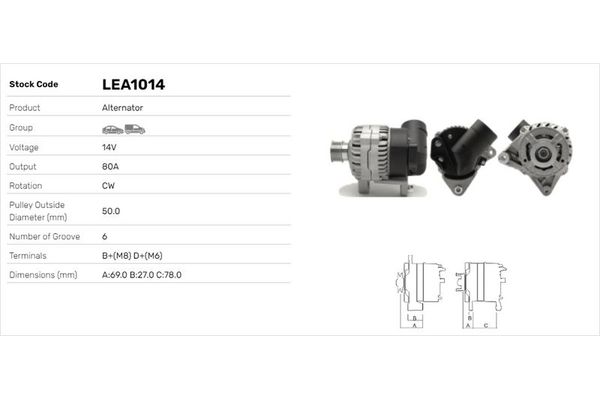 Alternatör  BMW 5 Serisi Touring (E34)(1991->)  LUCAS ELEKTRIK LEA1014