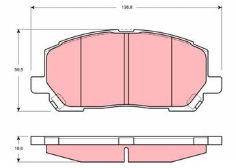 Fren Disk Balata Ön TRW GDB3286  446548020 04465-48020 446548030 04465-48030 446548090 04465-48090 PN529H