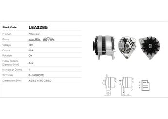 Alternatör  LUCAS ELEKTRIK LEA0285  