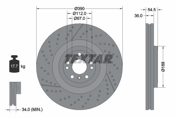 Fren Disk Ayna Ön Sağ ve Sol Mercedes GLS -Serisi (BM 166)(11.2015->)  MERCEDES ORJINAL A1664210512