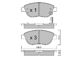 Fren Disk Balata Ön AISIN BPOP-1007  1605354 93189816