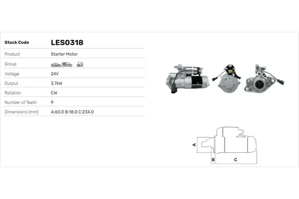 Marş Dinamosu  Mitsubishi Pajero (V20/V40)(1992->)  LUCAS ELEKTRIK LES0318