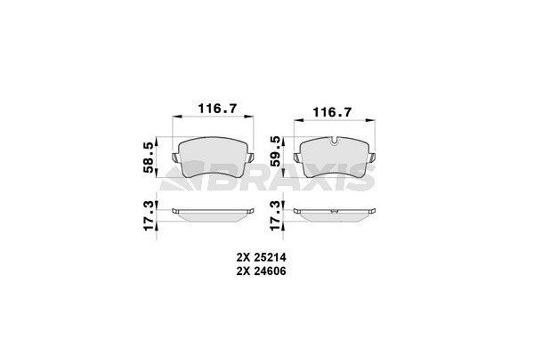 Fren Disk Balata Arka Audi A6 Allroad Quattro (4GJ)(09.2014->)  BRAXIS AB0262