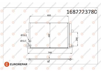 Klima Radyatörü  EUROREPAR 1682223780  2H0820411A 2H0820411 2H0820411B 2H0820411D 3D0010816T