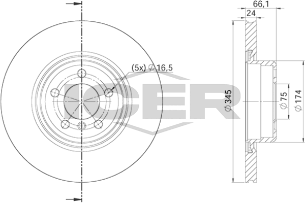 Fren Disk Ayna Arka Sağ ve Sol BMW 2 Serisi Cabrio (F23)(2014->)  WALBURG WBD1634C