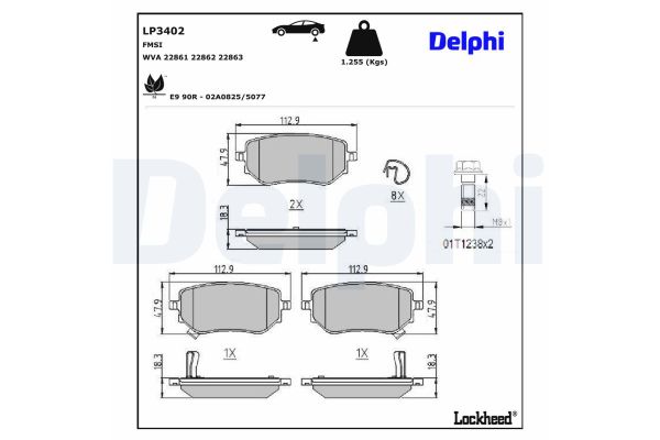 Fren Disk Balata Arka Mercedes X -Serisi (BM 470)(09.2017->)  DELPHI LP3402