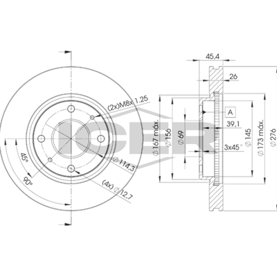 Fren Disk Ayna Ön Sağ ve Sol Mitsubishi Galant 4/5 Kapı (E50)(1993->)  MAHER 03719