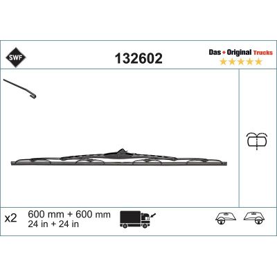 Silecek Süpürgesi Ön  600/600 mm - 24/24 inç SWF 132602