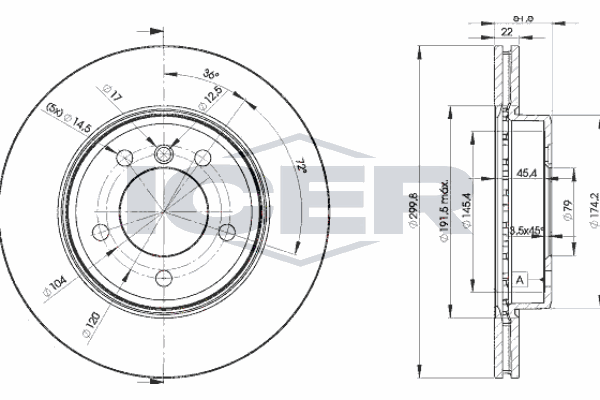 Fren Disk Ayna Ön Sağ ve Sol BMW 3 Serisi Cabrio (E46)(2000->)  WALBURG WBD1532C