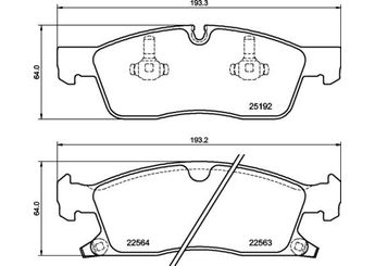 Fren Disk Balata Ön BREMBO P 37 027  68052369AB K68052369AB 00K68052369AB