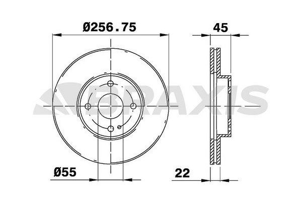 Fren Disk Ayna Ön Sağ ve Sol Mazda 323 C/F/P/S Sedan (BA)(01.1997->)  BRAXIS AE0551