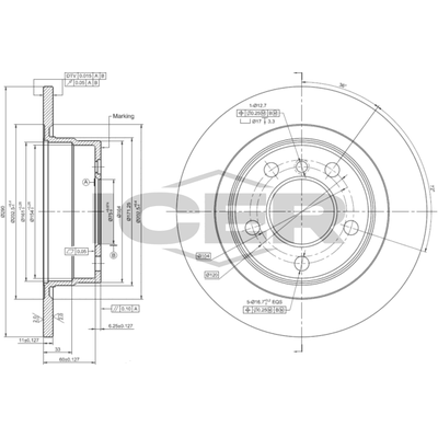 Fren Disk Ayna Arka Sağ ve Sol BMW 2 Serisi Cabrio (F23)(2014->)  WALBURG WBD1516C