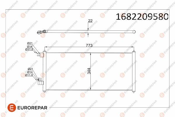 Klima Radyatörü  Ford Transit Connect (TC7)(2002->)  PSA ORJINAL 1682209580