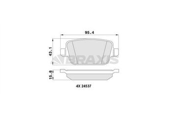 Fren Disk Balata Arka BRAXIS AA0062  1439867 1459408 1477803 6G912M00 LR134697 1566234 1682005 1756395 6G912M008GD ME6G9J2M008GA LR003655 LR003657 30794553
