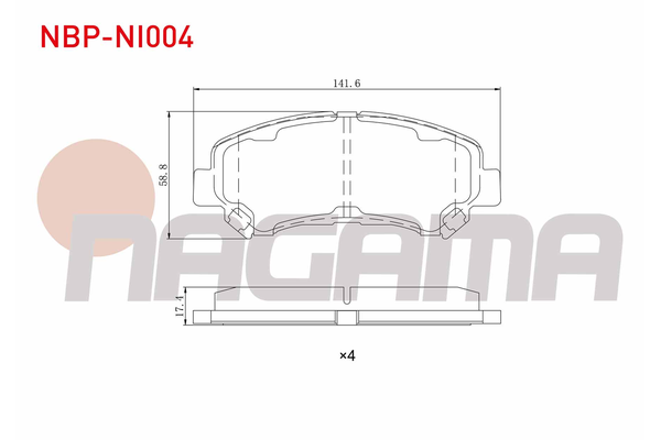 Fren Disk Balata Ön Nissan X-Trail (T31)(03.2007->)  NAGAMA NBP-NI004