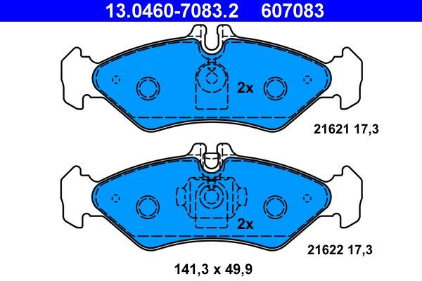 Fren Disk Balata Arka Mercedes Sprinter Kombi (901-903)(1994->)  ATE 13.0460-7083.2