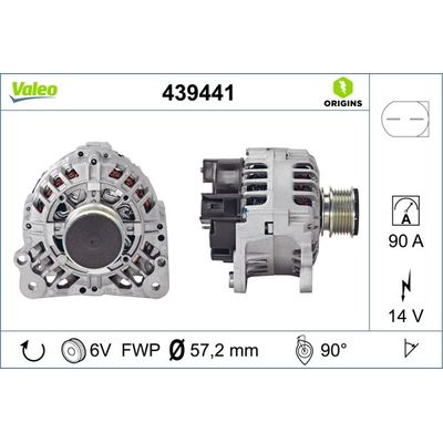 Alternatör  Skoda Octavia Combi (1U5)(2000->)  VALEO 439441