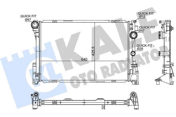 Su Radyatörü  Mercedes E -Serisi Sedan (BM 212)(01.2009->)  KALE 363895