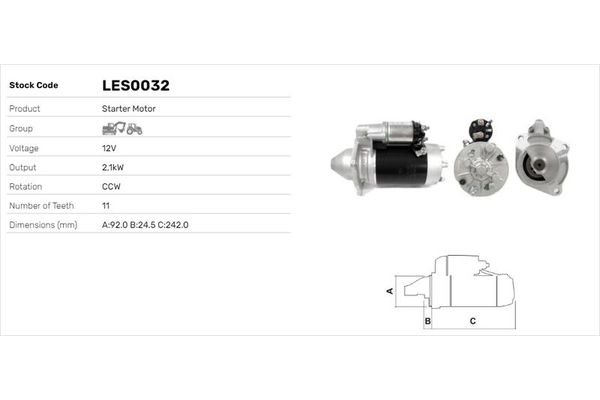 Marş Dinamosu  LUCAS ELEKTRIK LES0032