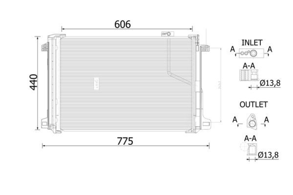 Klima Radyatörü  Mercedes C -Serisi Estate (BM 204)(01.2011->)  MAHLE AC 786 000S