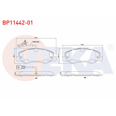 Fren Disk Balata Arka Renault Master III Kamyonet / Şasi - Çift Kabin (06.2010->)  VEKA BP11442-01
