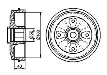 Kampana Arka Sağ veya Sol BOSCH 0 986 477 114  986477114 0 986 477 114 424731 4247 31 95637178 95 637 178 424725 4247 25