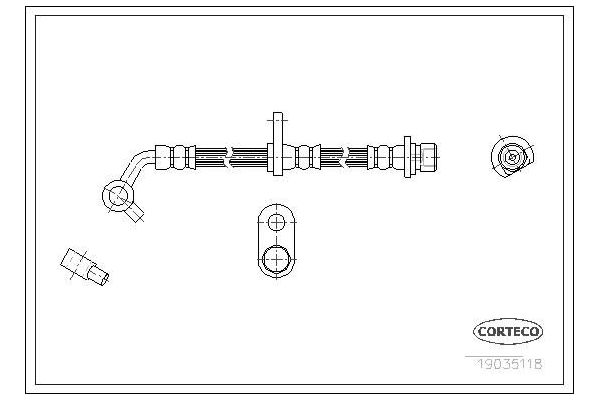 Fren Hortumu Ön Sol Honda FR-V (BE)(11.2004->)  CORTECO 19035118