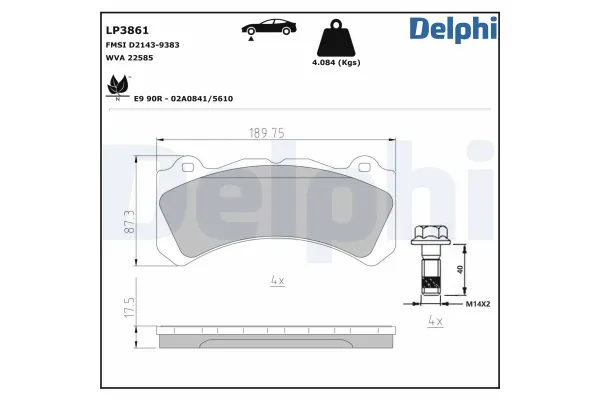 Fren Disk Balata Ön Volvo S60 Sedan (03.2019->)  DELPHI LP3861