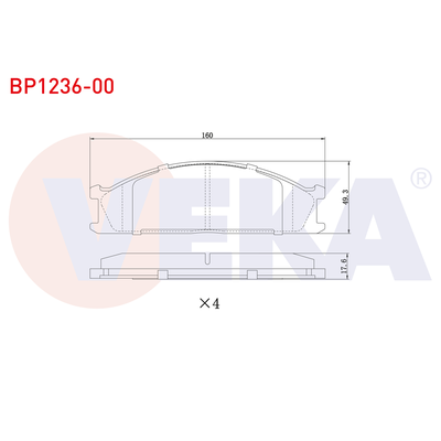 Fren Disk Balata Ön Nissan Pickup (D22)(02.1998->)  VEKA BP1236-00
