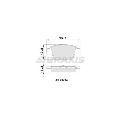 Fren Disk Balata Arka Abarth Stilo (192)(2001->)  BRAXIS AA0154