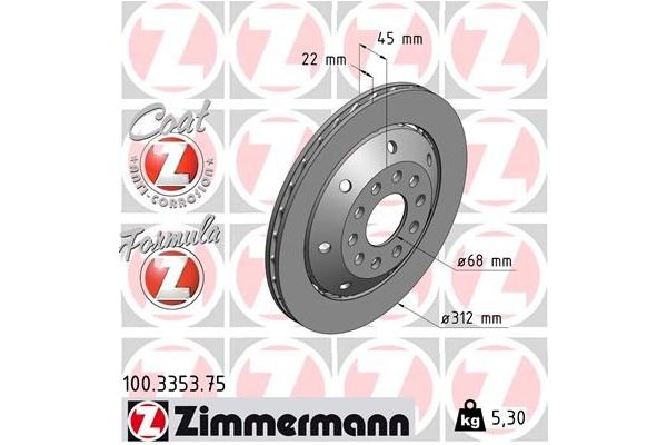 Fren Disk Ayna Ön Sağ ve Sol ZIMMERMANN 100.3353.75